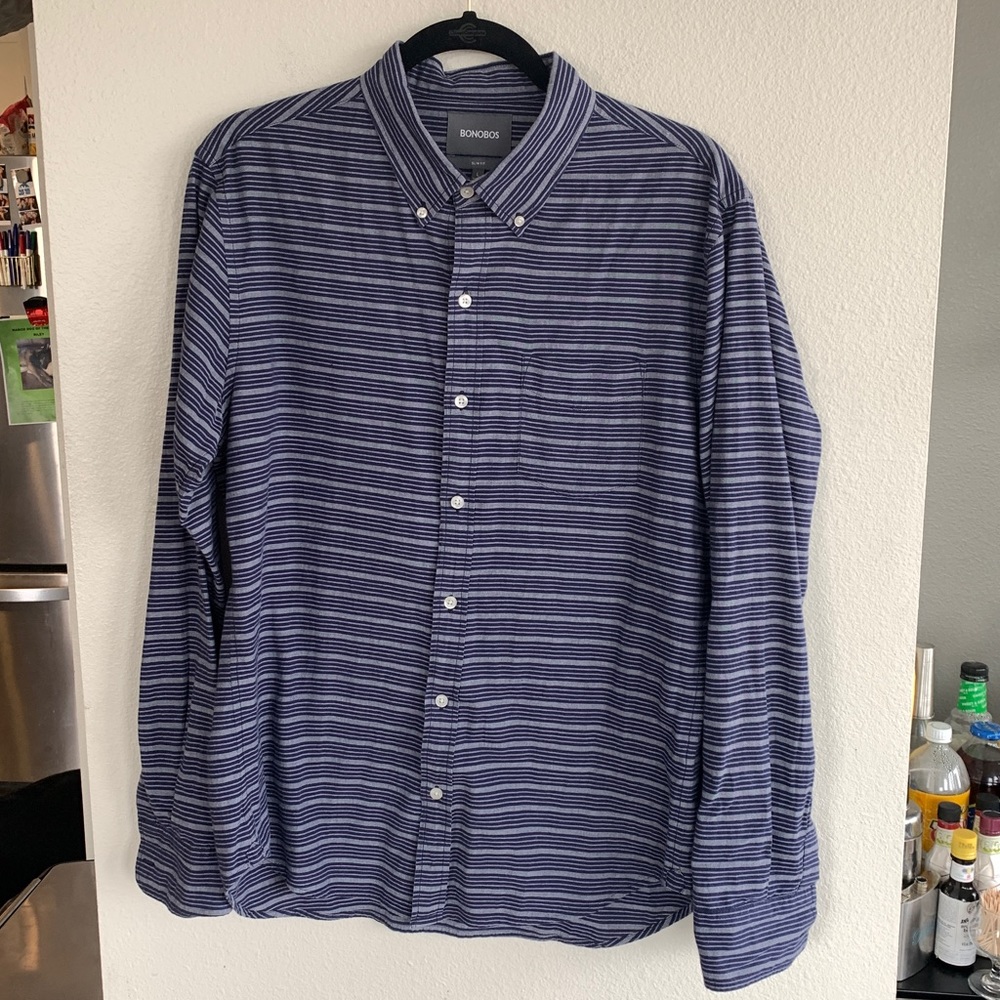 EUC Bonobos Large Slim Fit Striped Button Down